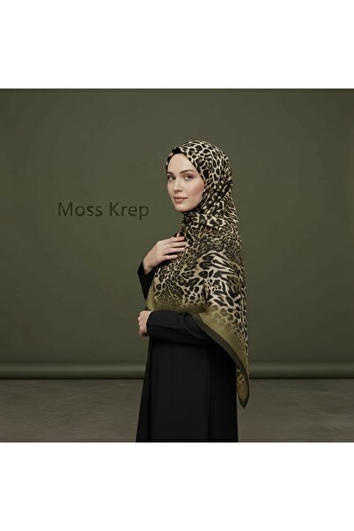 Onur Шаль - Мосс креп, шовковий вигляд, шаль з драпіруванням, якісна еластична тканина, модний магазин, крайова обробка, леопардовий візерунок