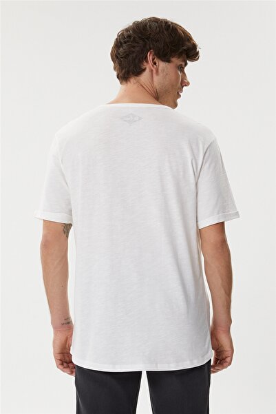 Lee Cooper Thomas Men's 100% Cotton Oversized Crew Neck T-Shirt Off White