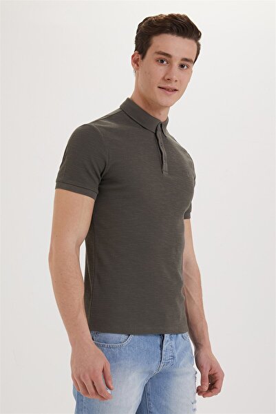 Lee Cooper Ανδρικό μπλουζάκι με λαιμόκοψη από 100% βαμβάκι Tylen, χακί