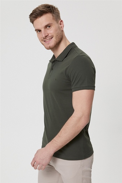 Lee Cooper Ανδρικό μπλουζάκι με λαιμόκοψη από 100% βαμβάκι Twins Olive