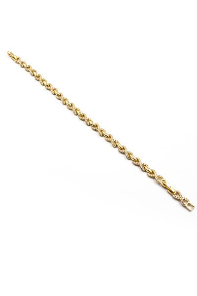 Sose Moda Infinity Model Zircon Stone Xuping Non-Tarnish Bracelet - Gold