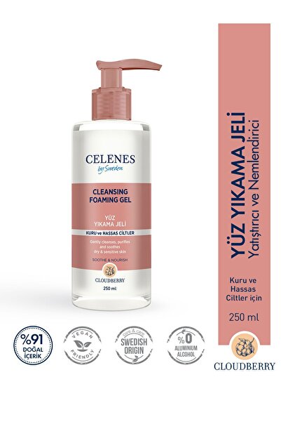 Celenes Cloudberry 250 Ml Kuru Ve Hassas Ciltler Yüz Yikama Jeli*