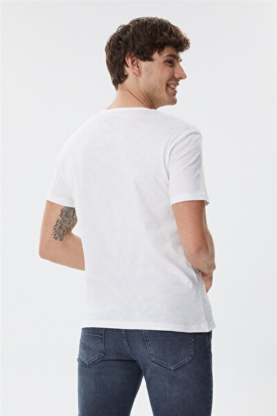 Lee Cooper Merlin Men's 100% Cotton Crew Neck T-Shirt Off White