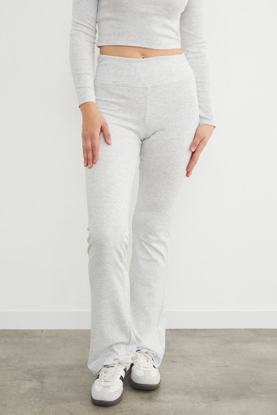 Fulla Moda Beli Lastikli Yüksek Bel Flare Pantolon