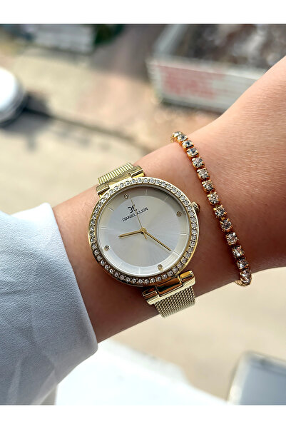 Daniel Klein Kına Düğün Nişan Gelin %100 Orijinal Altın Rengi Kadın Kol Saati Bileklik Hediyeli