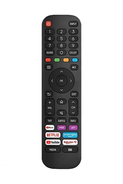 Hisense EN2G30H compatible remote control - Smart, Netflix, YouTube, RakutenTV, Prime Video - Black