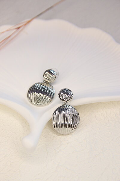 Aksesuar Steel Earrings - Double Circle Pendant Lamp Design