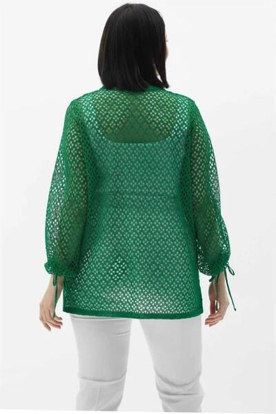 Two Mail Кардиган із зав'язками на рукавах, зелений