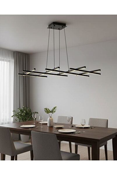 Özcan Aydınlatma 3150-4a Zigzag Mikado Sarkıt Avize Siyah