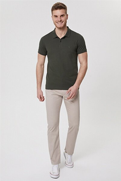 Lee Cooper Ανδρικό μπλουζάκι με λαιμόκοψη από 100% βαμβάκι Twins Olive