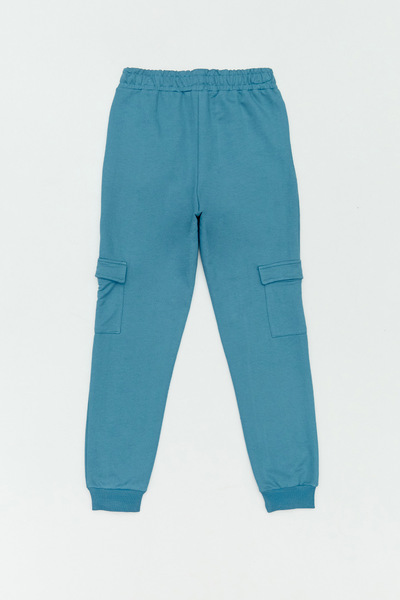 Fulla Moda Baskılı Beli Lastikli Kargo Cepli Unisex Çocuk Eşofman Altı