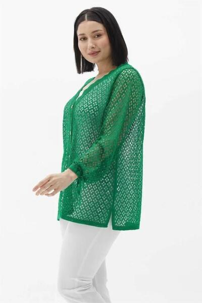 Two Mail Кардиган із зав'язками на рукавах, зелений