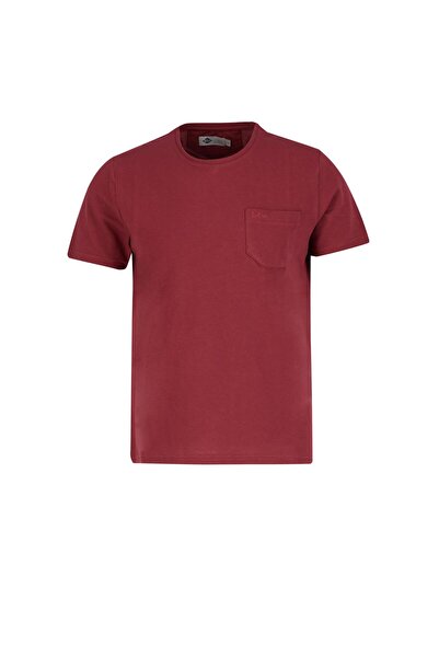 Lee Cooper Twingo Men's 100% Cotton Crew Neck Pique T-Shirt Burgundy