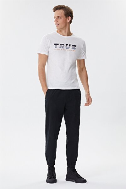 Lee Cooper Elvis Men's 100% Cotton Crew Neck T-Shirt Off White