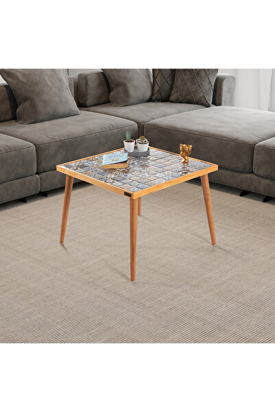 bluecape Esperanza 62x62cm Doğal Masif Seramik Dekoratif Orta Sehpa