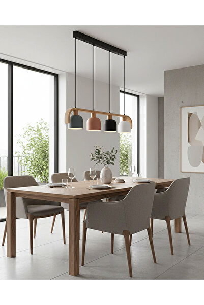 Özcan Aydınlatma Özcan Aydınlatma 3427-4As Simeon 4 Lü Sıralı Sarkıt Mix