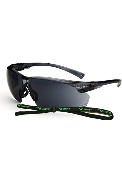 UNIVET Unisex Siyah Buğulanmaz Koruyucu Gözlük + Gözlük İpi 505u.00.00.02