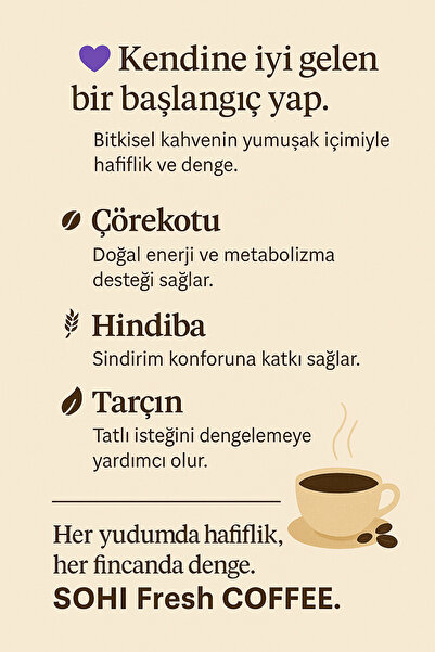 SOHİ SOHİ Form Denge Kahvesi | Premium Fresh Coffee | Bitkisel Fit Kahve | Yoğun Aromalı 20’li