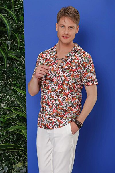 Efor G 1537 Slim Fit Kahve Klasik Gömlek