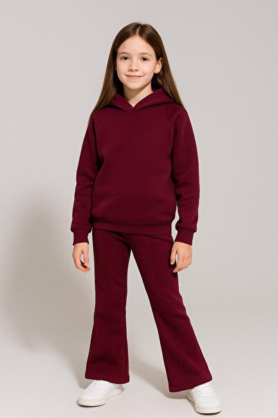 Hilal Akıncı Kids Σετ αθλητικής φόρμας για κορίτσια 3 νήματα Ş επένδυση fleece Άνετη εφαρμογή