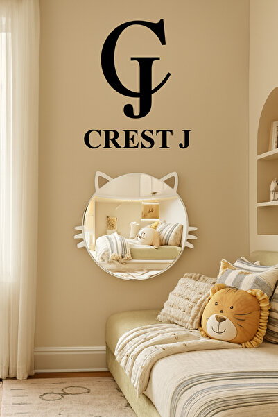 Crestj Acrylic Wall Mirror for Kids Shaped Like a Cat
