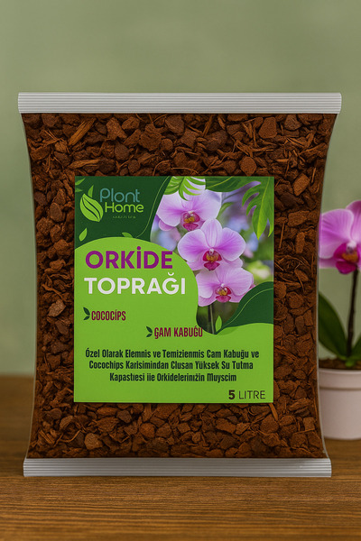 KanyonMarket 5 Litre Orkide Toprağı - Çam Kabuğu Ve Cococips Karışımlı - Elenmiş Temizlenmiş Iri Parçalı