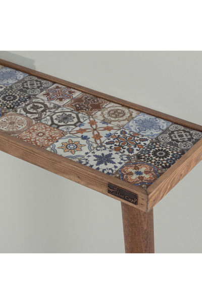 bluecape Esperanza 122x20cm Doğal Masif Ayaklı Ceviz Dresuar