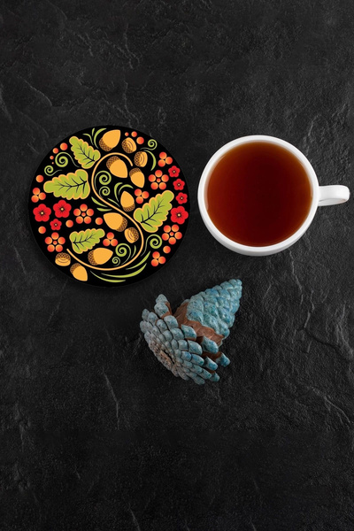 Valerine Life Nut Patterned Washable Non-Slip Office Tea and Cup Coaster 10X1...