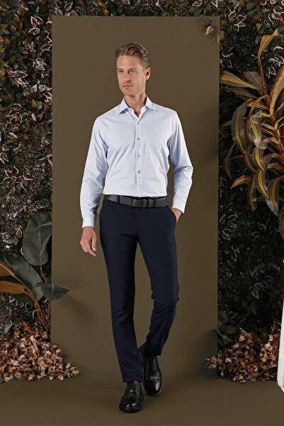 Efor GK 705 Slim Fit Mavi Klasik Gömlek
