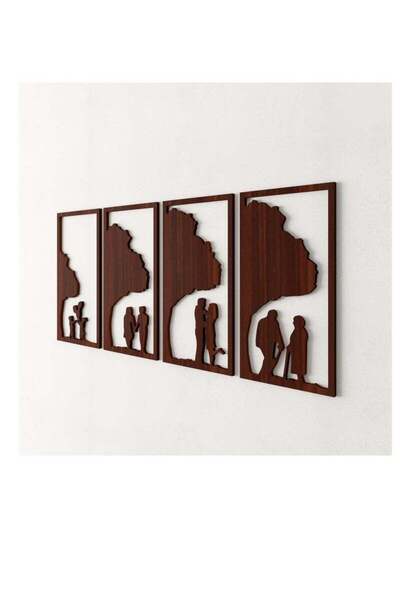 Story of candle Decorative wall art piece - modern design with a "love" pattern in a distinctive brown color