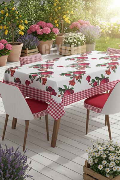 Çt Çeyizci Tekstil Tablecloth, Digital Printed Single Tablecloth, Patterned Stain Resistant Single Tablecloth