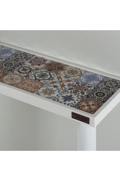 bluecape Esperanza 122x20cm Doğal Masif Ayaklı Beyaz Dresuar