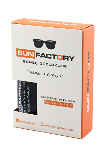 sun factory Gözlük Temizleme Seti (Dezenfektan Sprey ve Mikrofiber Bez)
