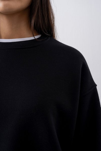 gothamvibes Kadın Vibe Oversize Siyah Sweatshirt