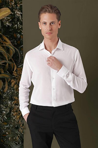 Efor GK 709 Slim Fit Beyaz 1 Klasik Gömlek