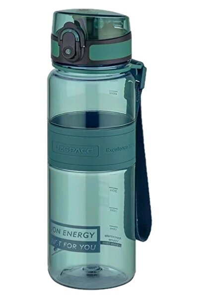 Uzspace 0,50 L 500ml Orta Boy Silikon Gövde Tritan Su Matarası Plastik Yeşil