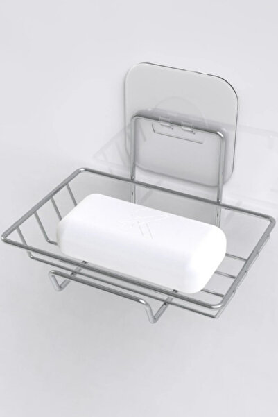 KARTEYA 2 Pieces Silver Hooked Bath Rack and Soap Holder Advantageous Set of 3