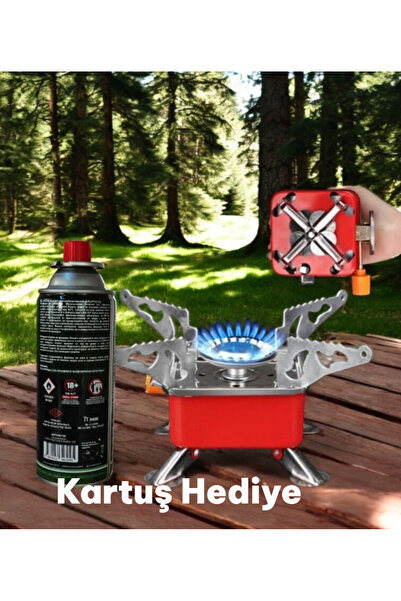 lstri Taşınabilir Mini Kamp Ocağı ve Kartuş Kamp Piknik Yürüyüş balıkçılık Ka...