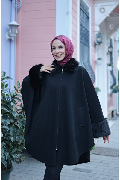 KADEEM Μαύρο γούνινο πανκό