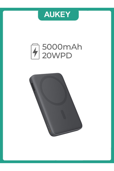 AUKEY AUKEY MagFusion Slim 5000mAh wirless MagSafe power bank with 20W PD PB-MS03 Gray