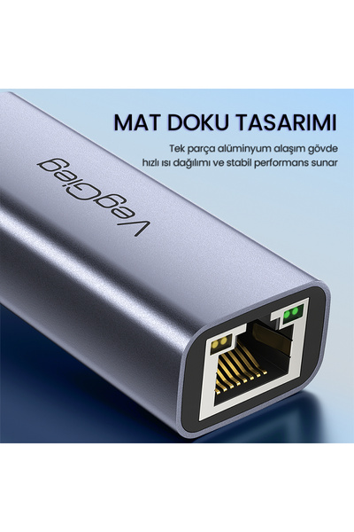 Veggieg USB 3.0 Gigabit 1000Mbps RJ45 Ethernet Dönüştürücü Adaptör
