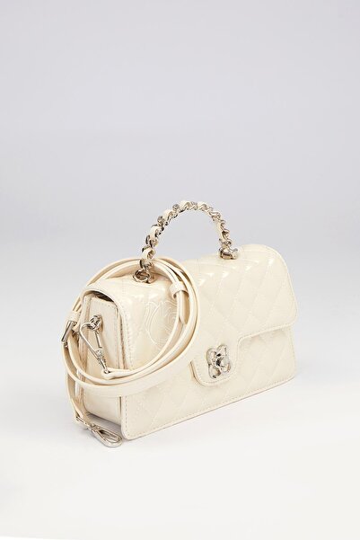 Levidor Beige Rose Printed Handbag