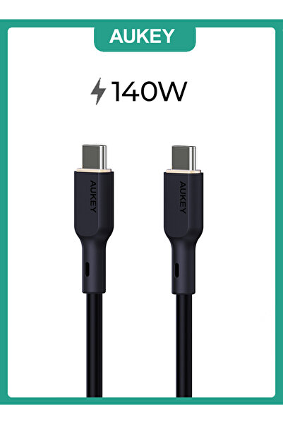 AUKEY 1m 140W Silicone USB C to USB C Cable Black