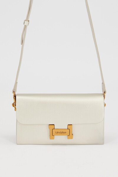 Levidor Geantă de umăr cu curea dublă argintie