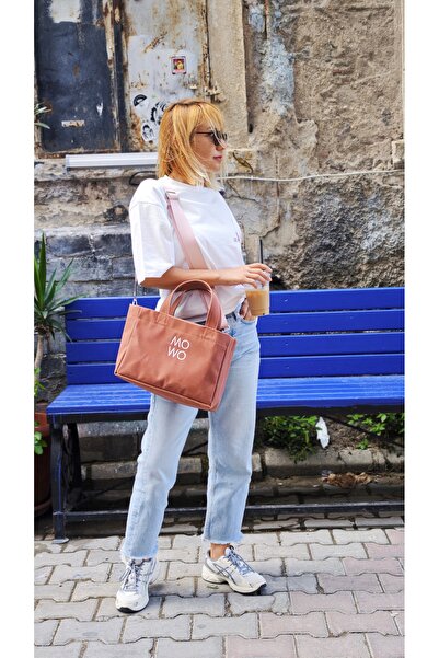 MOWO Mumlu Canvas Mini Tote Bag Kadın Çantası BRICK