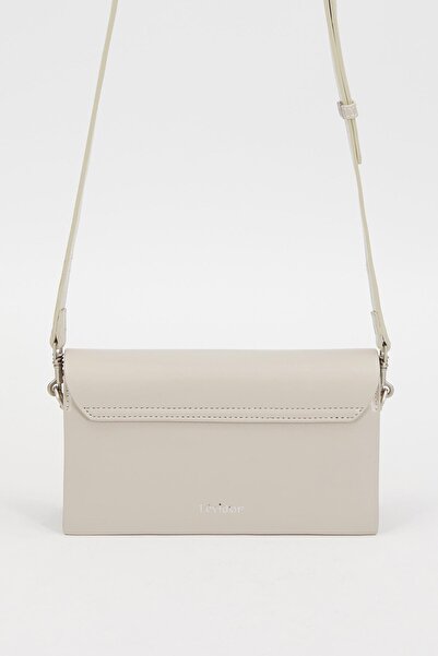 Levidor Τσάντα ώμου με διπλό λουράκι σε γκρι χρώμα