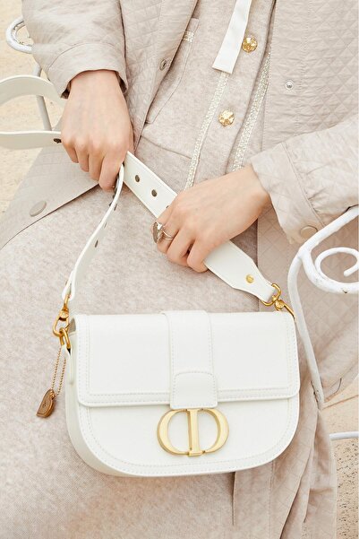 Levidor White Staple Detail Shoulder Bag