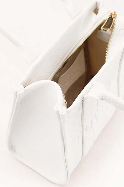 Levidor Text Printed White Removable Strap Handbag