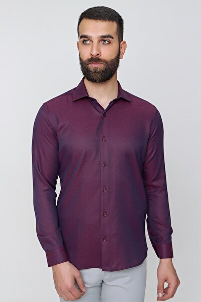 Efor GK 632 Bordo Klasik Gömlek