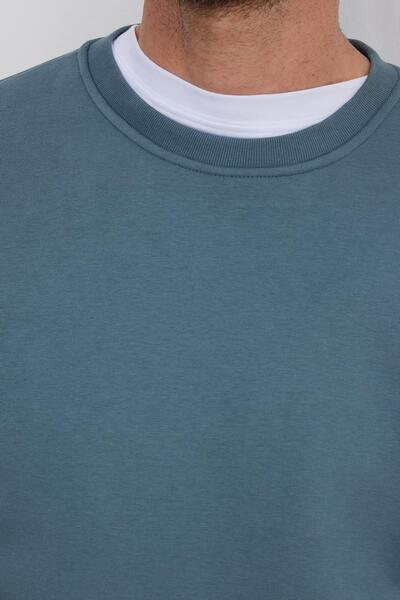 Tudors Unisex Relax Fit Comfortable Cut Cotton Soft Textured Fleece Inside Gray Crew Neck Sweatshirt